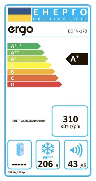 Морозильна камера Ergo BDFN-170