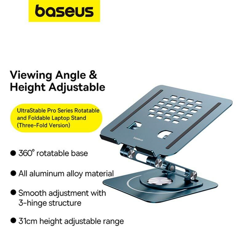 Подставка для ноутбука Baseus UltraStable Pro Series Rotatable and Foldable Laptop Stand (Three-Fold Version) Space Grey (B10059900811-01)