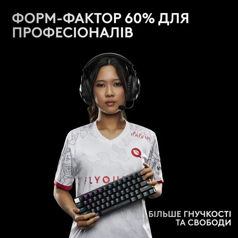 Клавиатура беспроводная Logitech G PRO X 60 TKL GX Optical Black Tactile (920-011911)