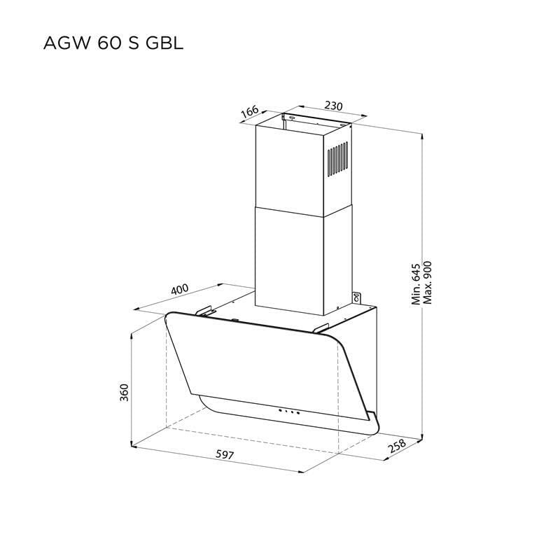 Вытяжка Pyramida AGW 60 S GBL