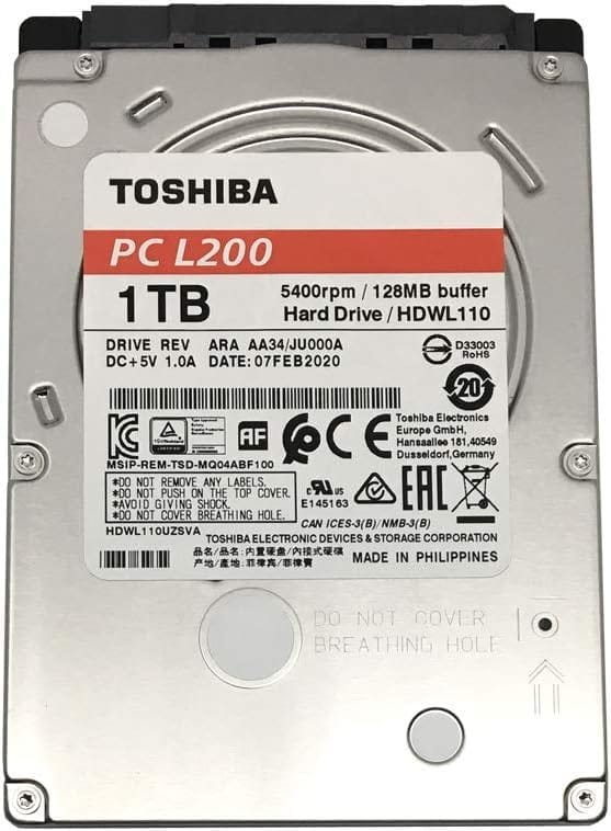 Накопичувач HDD 2.5" SATA 1.0TB Toshiba L200 5400rpm 128MB (HDWL110)_Refurbished