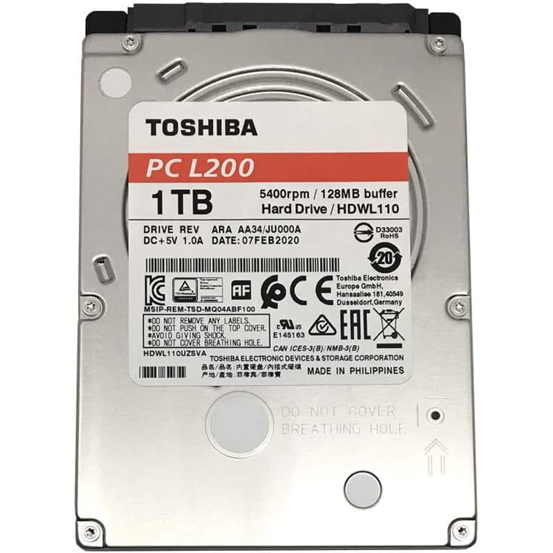 Накопитель HDD 2.5" SATA 1.0TB Toshiba L200 5400rpm 128MB (HDWL110)_Refurbished