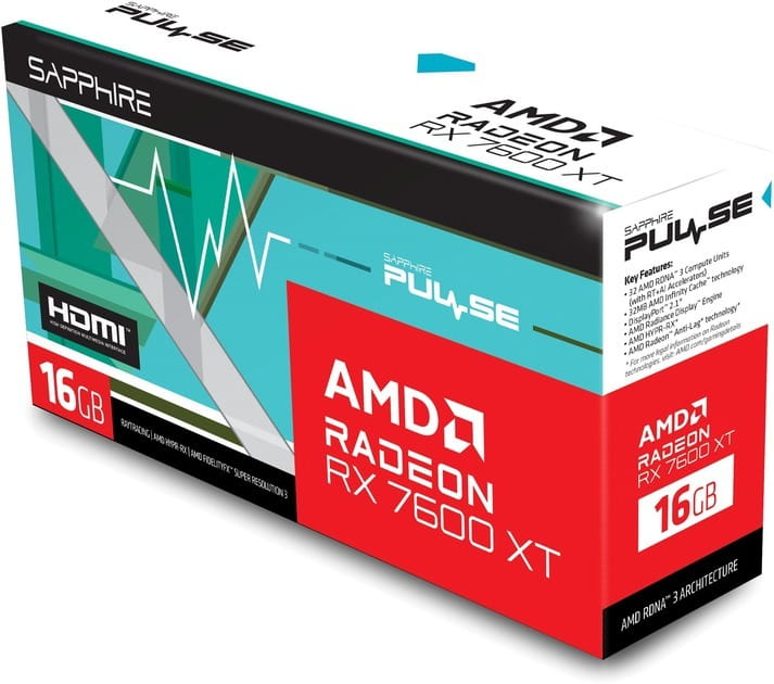 Відеокарта AMD Radeon RX 7600 XT 16GB GDDR6 Pulse Gaming OC Sapphire (11339-04-20G)