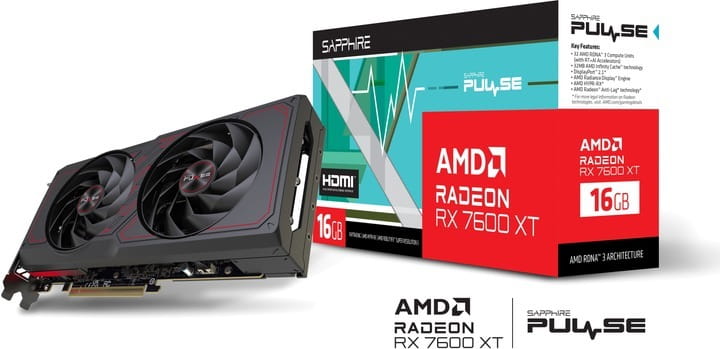 Видеокарта AMD Radeon RX 7600 XT 16GB GDDR6 Pulse Gaming OC Sapphire (11339-04-20G)