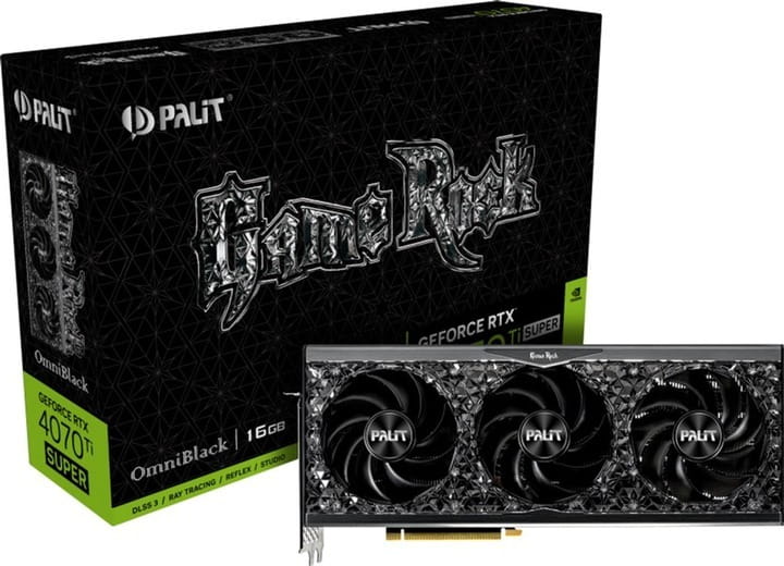 Видеокарта GF RTX 4070 Ti Super 16GB GDDR6X GameRock OmniBlack Palit (NED47TS019T2-1020Q)