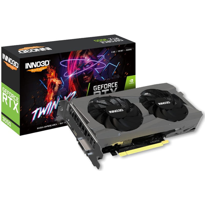 Видеокарта GF RTX 3050 6GB GDDR6 Twin X2 Inno3D (N30502-06D6-1711VA60)