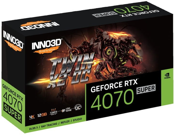 Видеокарта GF RTX 4070 Super 12GB GDDR6X Twin X2 OC Inno3D (N407S2-126XX-186162N)