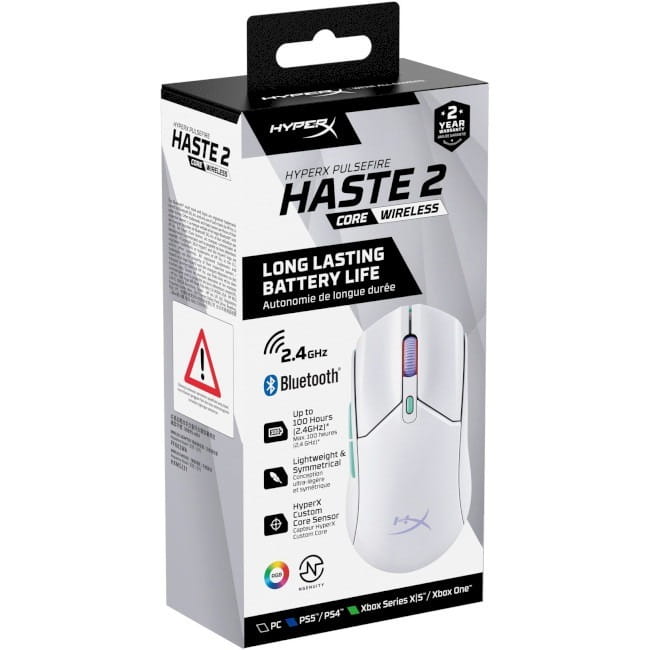 Мышь беспроводная HyperX Pulsefire Haste 2 Core Wireless White (8R2E7AA)
