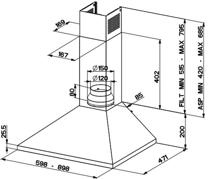 Вытяжка Faber Value Pb BK A90