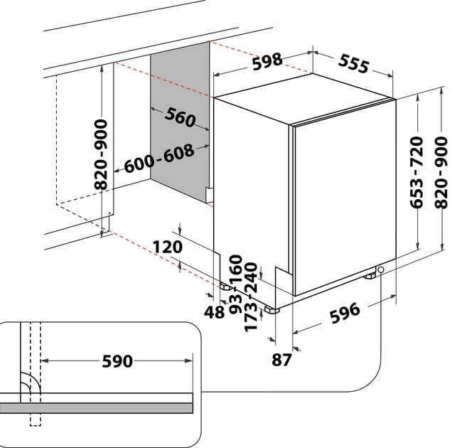Вбудована посудомийна машина Whirlpool W2I HD526 A