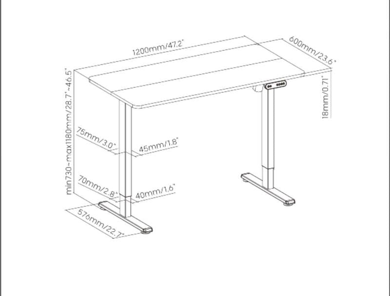 Компьютерный стол 2Е 2E-CE120B-MOTORIZED