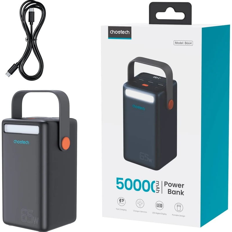 Универсальная мобильная батарея Choetech B664 50000mAh Black (B664-CCBE)