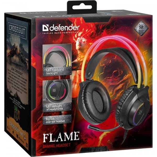 Гарнітура Defender Flame RGB Black (64555)