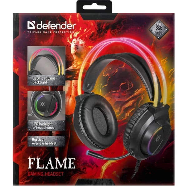 Гарнітура Defender Flame RGB Black (64555)