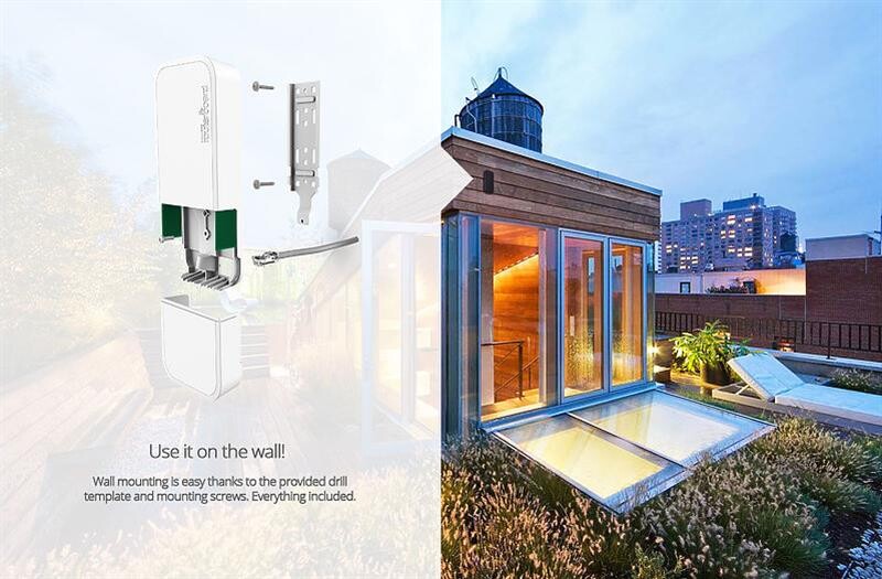 Точка доступа MikroTik wAP R (RBwAPR-2nD) (N300, 1х100Мбит, 1x miniSIM, без 4G/LTE карты, всепогодный корпус)