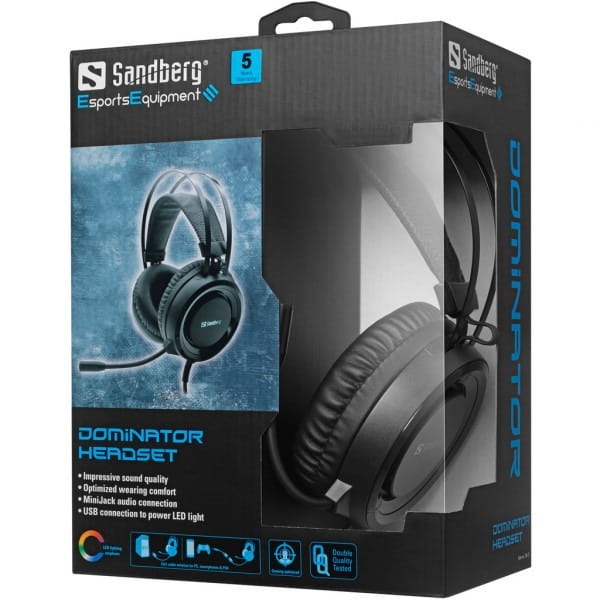 Гарнитура Sandberg Dominator Headset RGB Black (126-22)