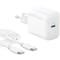 Фото - Мережевий зарядний пристрій Anker PowerPort 312 White, 20 W USB Type-C (B2347G21) + кабель USB Type-C | click.ua