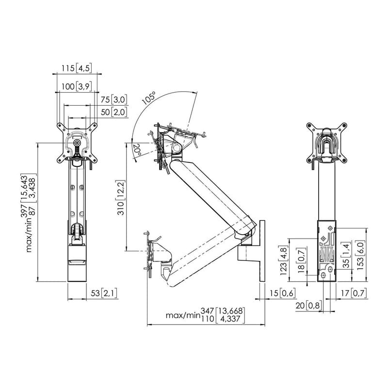 Кронштейн Vogels MOMO 4126 Black (VESA100х100)