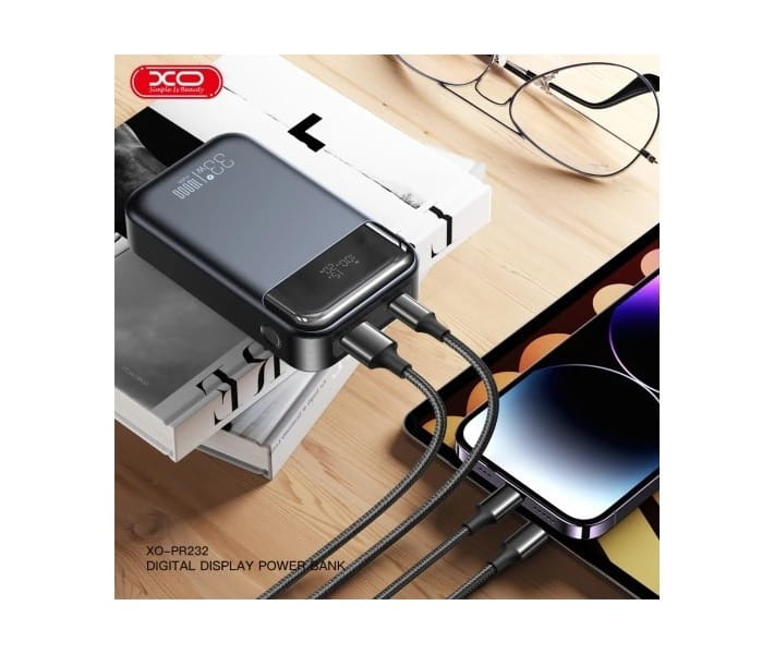 Универсальная мобильная батарея XO PR232 10000mAh PD30W + PPS33W Black