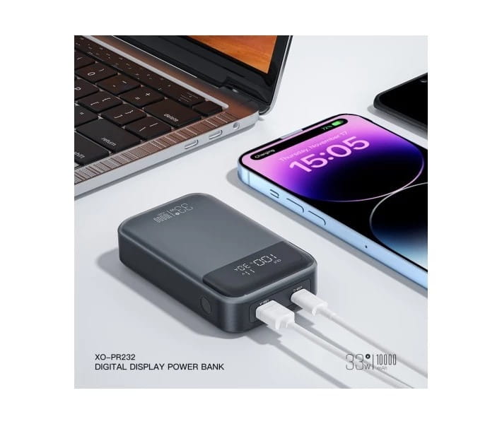 Универсальная мобильная батарея XO PR232 10000mAh PD30W + PPS33W Black