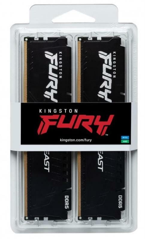 Модуль памяти DDR5 2x16GB/6000 Kingston Fury Beast Black (KF560C36BBE2K2-32)