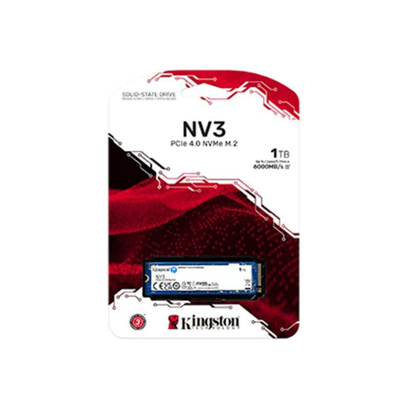 Накопитель SSD 1TB M.2 NVMe Kingston NV3 M.2 2280 PCIe Gen4.0 x4 (SNV3S/1000G)