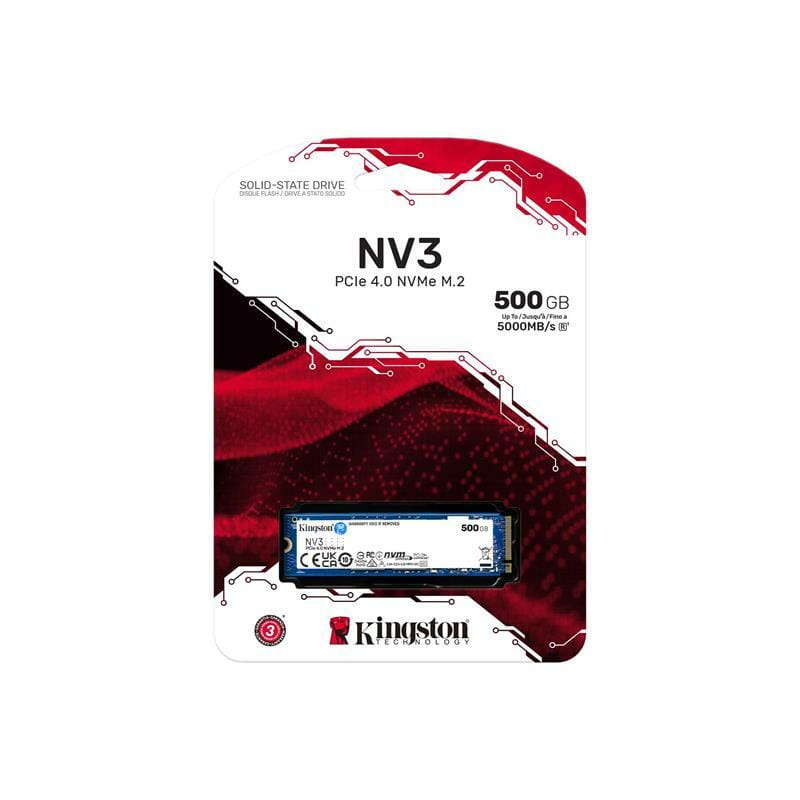 Накопитель SSD  500GB M.2 NVMe Kingston NV3 M.2 2280 PCIe Gen4.0 x4 (SNV3S/500G)