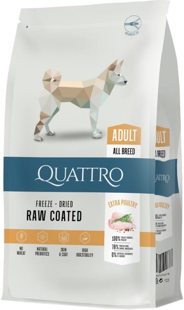 Сухий корм для дорослих собак Quattro All Breed Extra Poultry з м`ясом птиці 12 кг