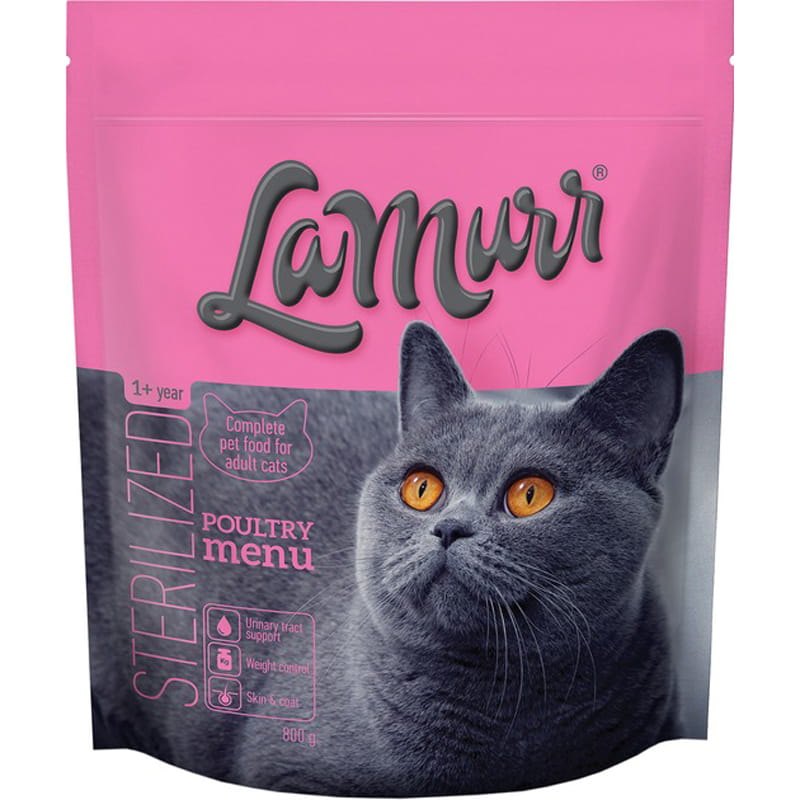 Сухий корм для стерилізованих кастрованих котів Quattro La Murr Sterilised Extra Poultry з м`ясом птиці 800 г