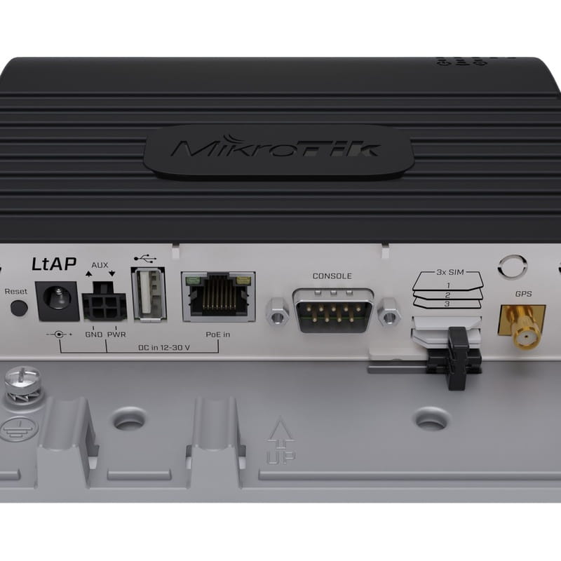 Точка доступу MikroTik LtAP LTE kit (RBLtAP-2HnD&R11e-LTE) (N300, 1хGE, 3xminiSIM, GPS, 2G / 3G / 4G, всепогодний корпус)