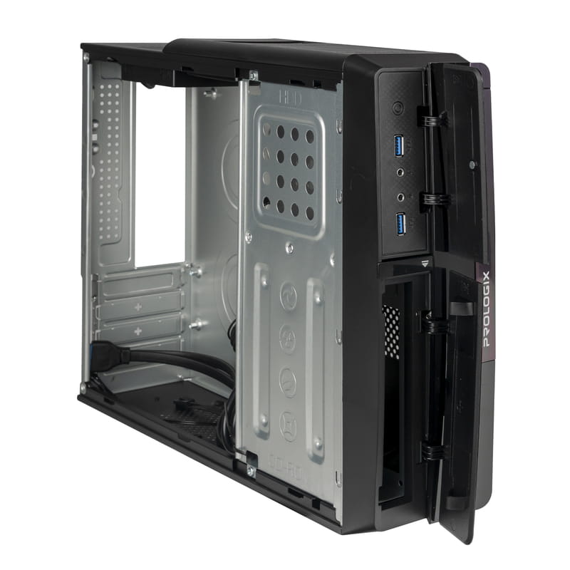 Корпус Prologix E106 Slim Black Door 400W_сборка