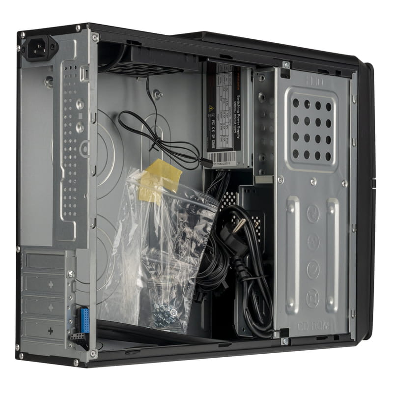 Корпус Prologix E106 Slim Black Door 400W_сборка
