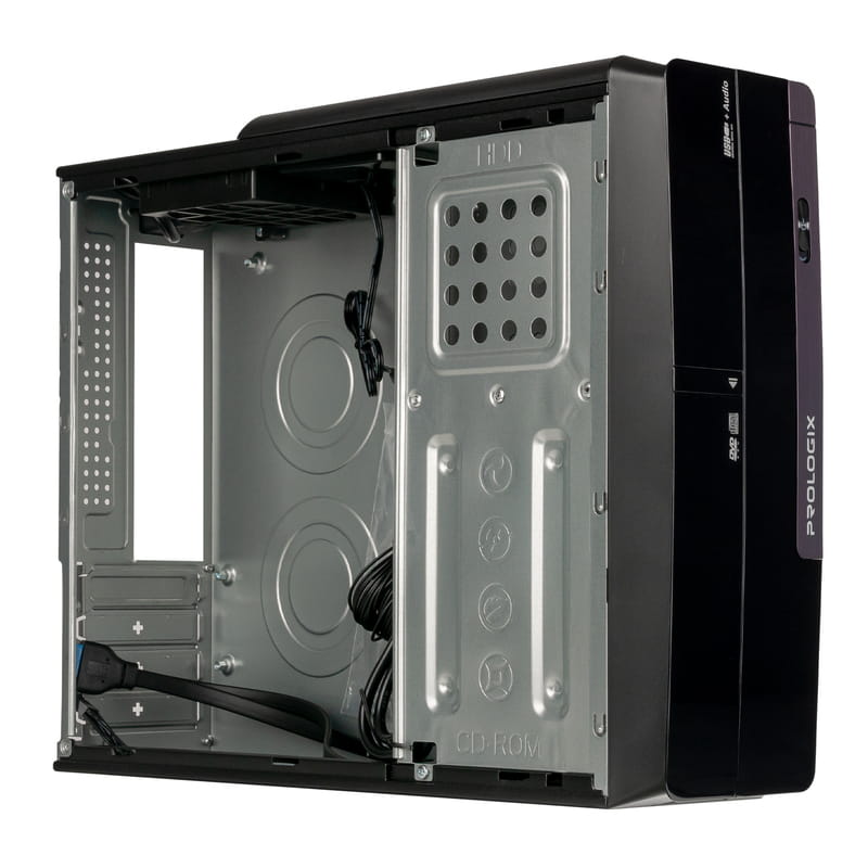 Корпус Prologix E106 Slim Black Door 400W_сборка
