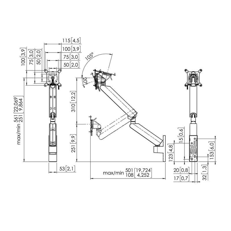 Кронштейн Vogels MOMO 4136 Black (VESA100х100)