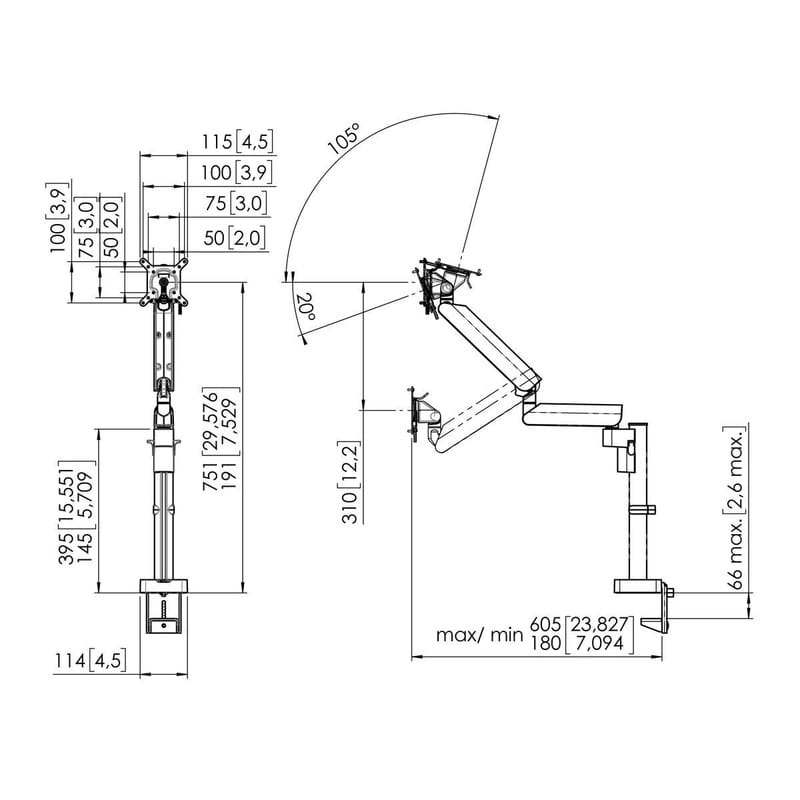 Кронштейн Vogels MOMO 4137 Black (VESA100х100)