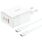 Фото - Мережевий зарядний пристрій Foneng GAN65 USB-A 2xUSB-C GaN 65W White + кабель USB-C | click.ua