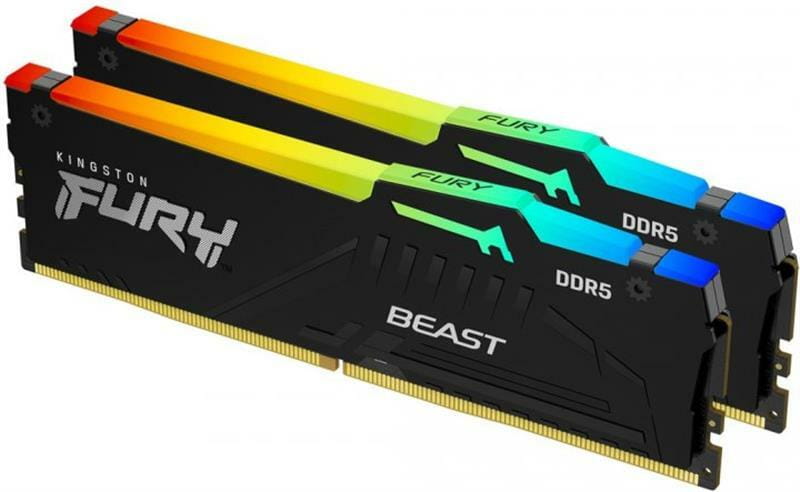 Модуль памяти DDR5 2x8GB/5600 Kingston Fury Beast RGB Black (KF556C36BBEAK2-16)