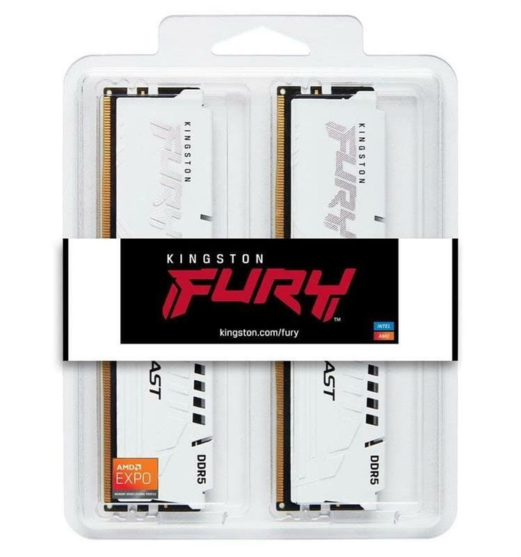 Модуль пам`ятi DDR5 2х16GB/6400 Kingston Fury Beast White (KF564C32BWEK2-32)