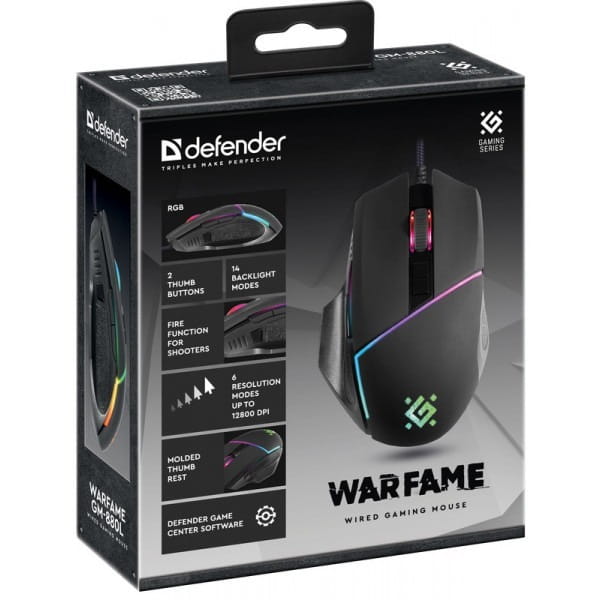 Мышь Defender Warfame GM-880L Black (52880)