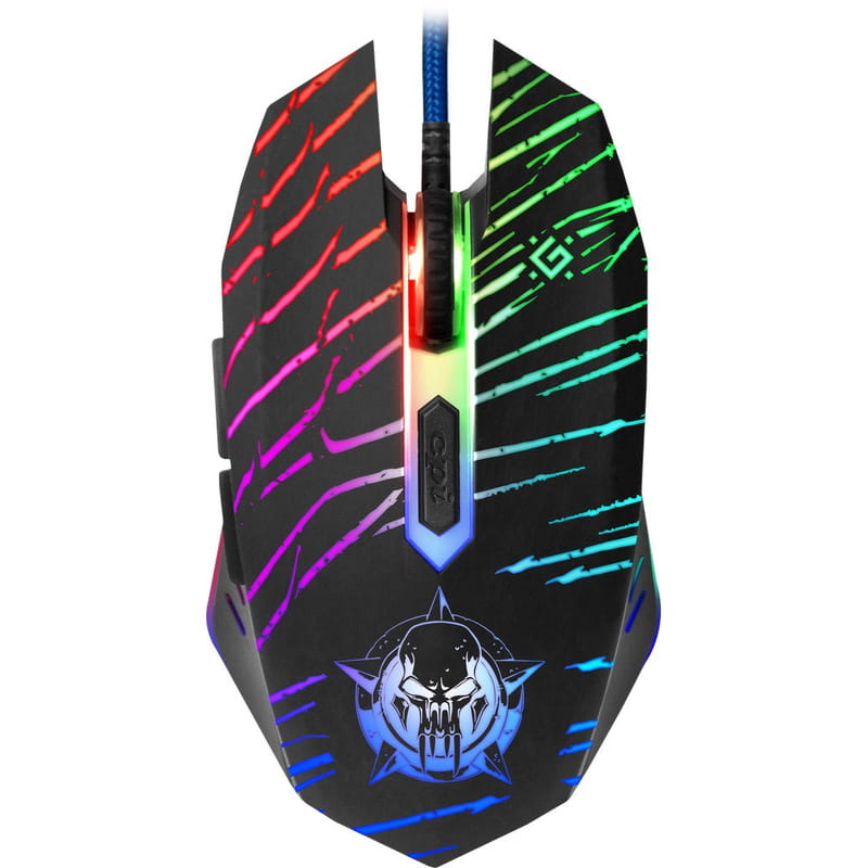 Мышь Defender Dark Agent GM-590L + коврик Black (52590)