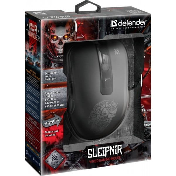 Миша Defender Sleipnir GM-927 + килимок Black (52927)