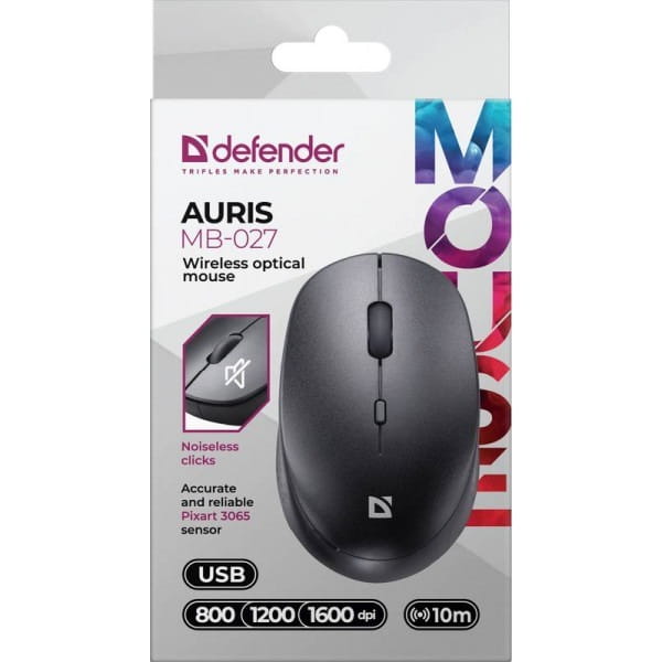 Мышь беспроводная Defender Auris MB-027 Black (52027)