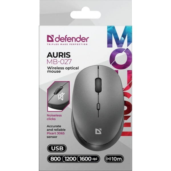 Мышь беспроводная Defender Auris MB-027 Grey (52029)