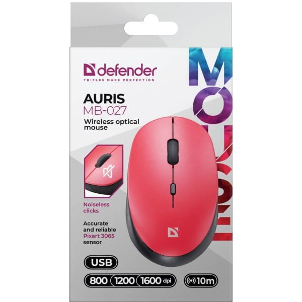 Миша бездротова Defender Auris MB-027 Red (52026)