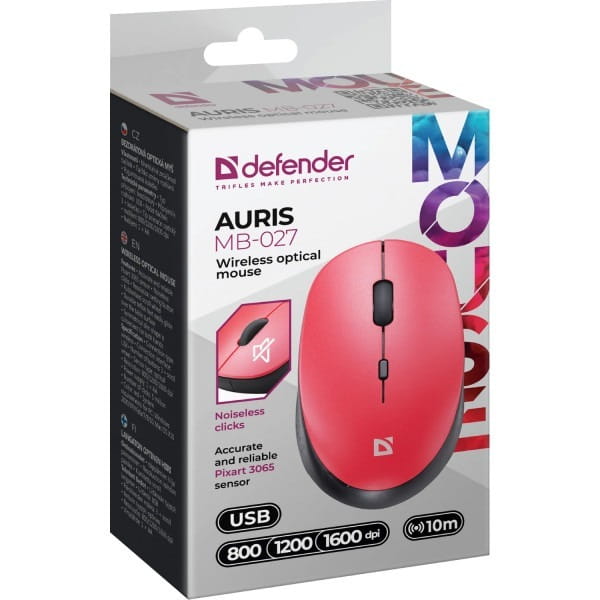 Миша бездротова Defender Auris MB-027 Red (52026)