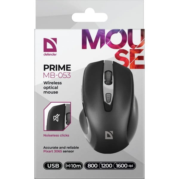 Мышь беспроводная Defender Prime MB-053 Black (52053)