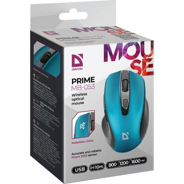 Миша бездротова Defender Prime MB-053 Turquoise (52054)