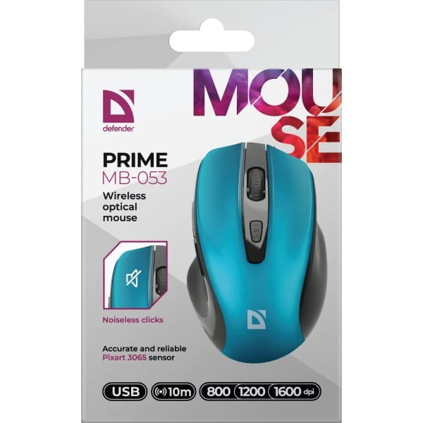 Миша бездротова Defender Prime MB-053 Turquoise (52054)