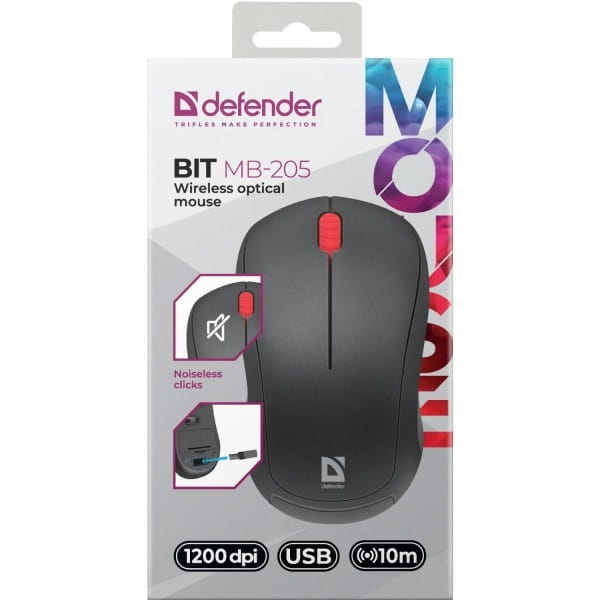 Мышь беспроводная Defender Bit MB-205 Black (52205)