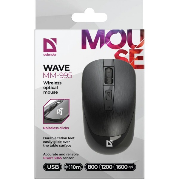 Миша бездротова Defender Wave MM-995 Black (52995)